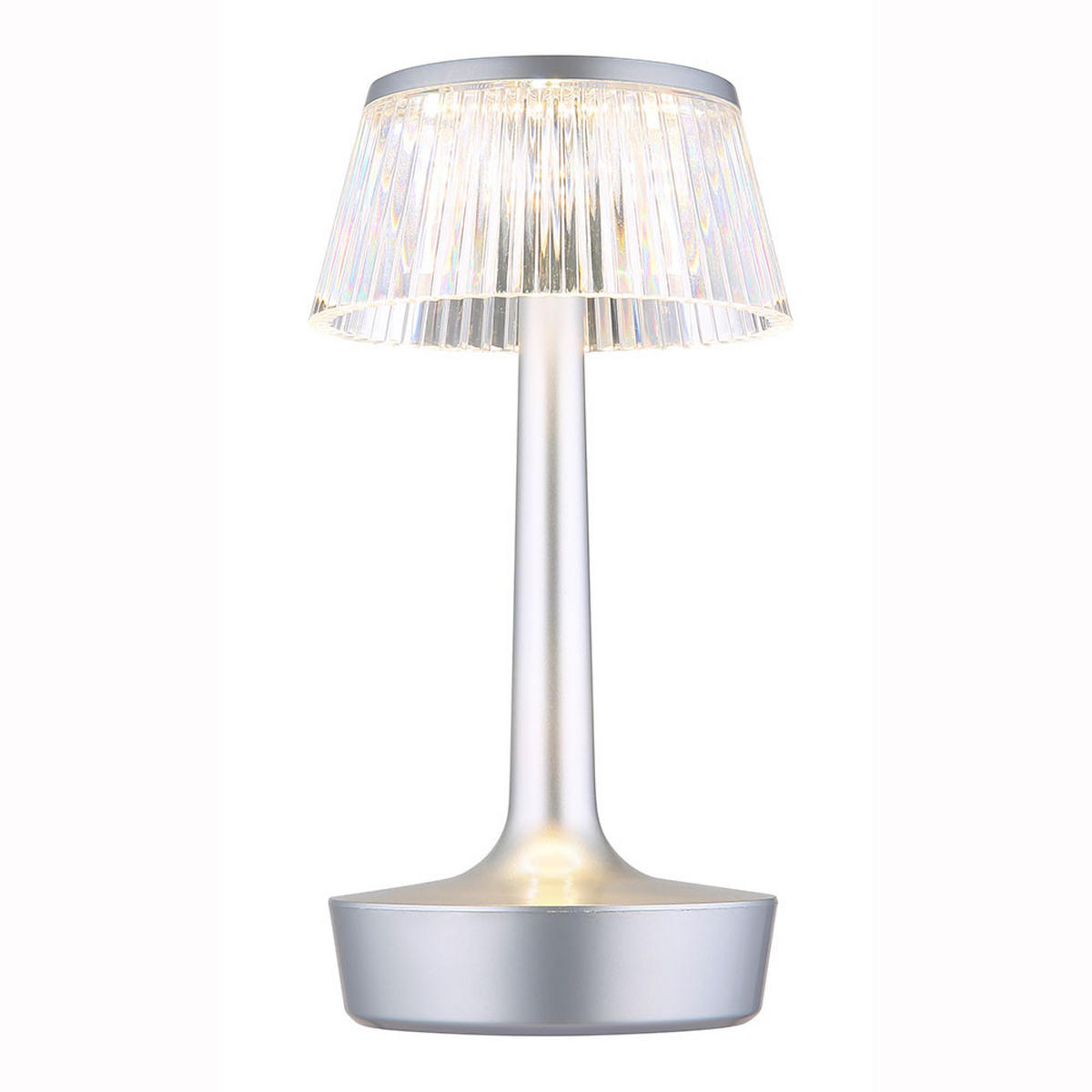 LED TISCHLEUCHTE Kristall Silber - Silberfarben, Kunststoff (12/12/23cm) - Globo Lighting