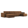 WOHNLANDSCHAFT Strukturstoff Stoff Orange - Beige/Terra cotta, Kunststoff/Textil (404/80/167cm) - Makamii