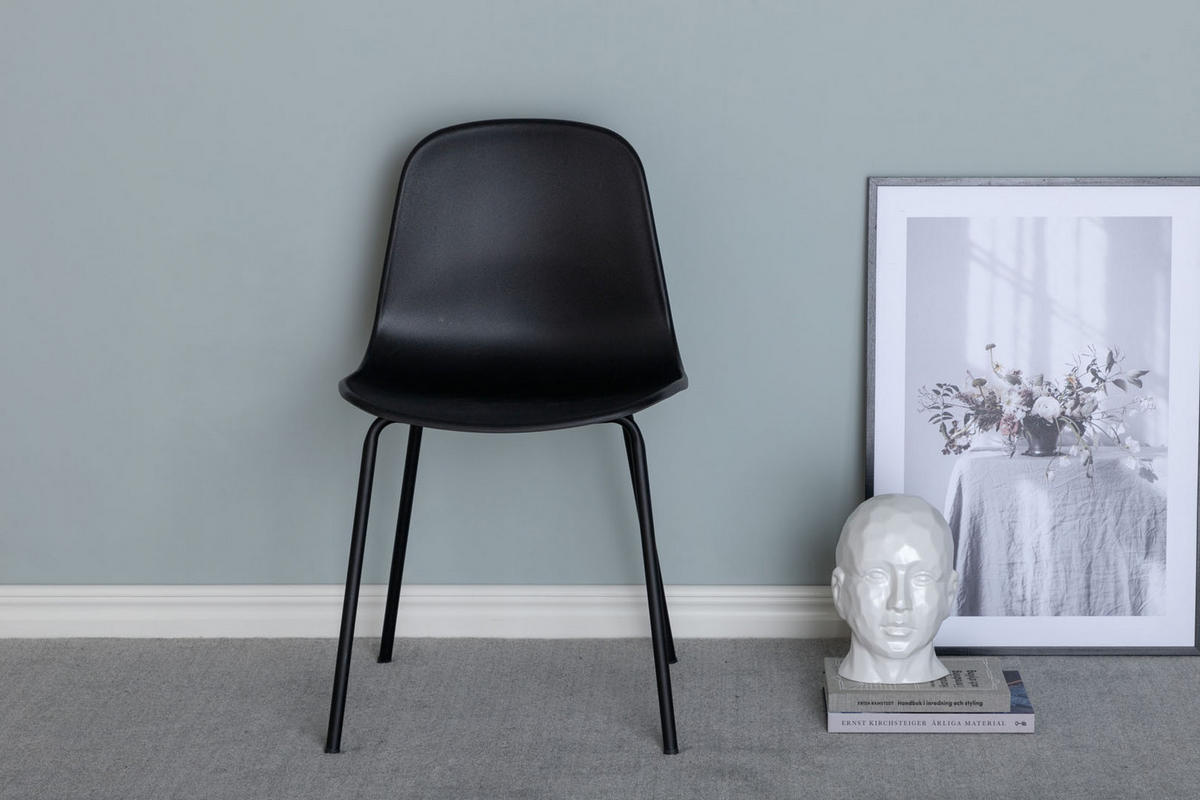 STUHL 2er-Set schwarz - Schwarz, Holzwerkstoff (49/82/48cm) - ebuy24