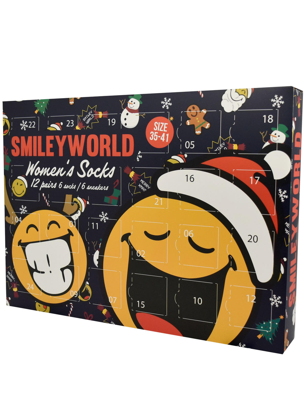 ADVENTSKALENDER Smileyworld mit 12 Paar Socken Größe 35-41 - Multicolor, Textil (37/5/26.5cm) - United Labels