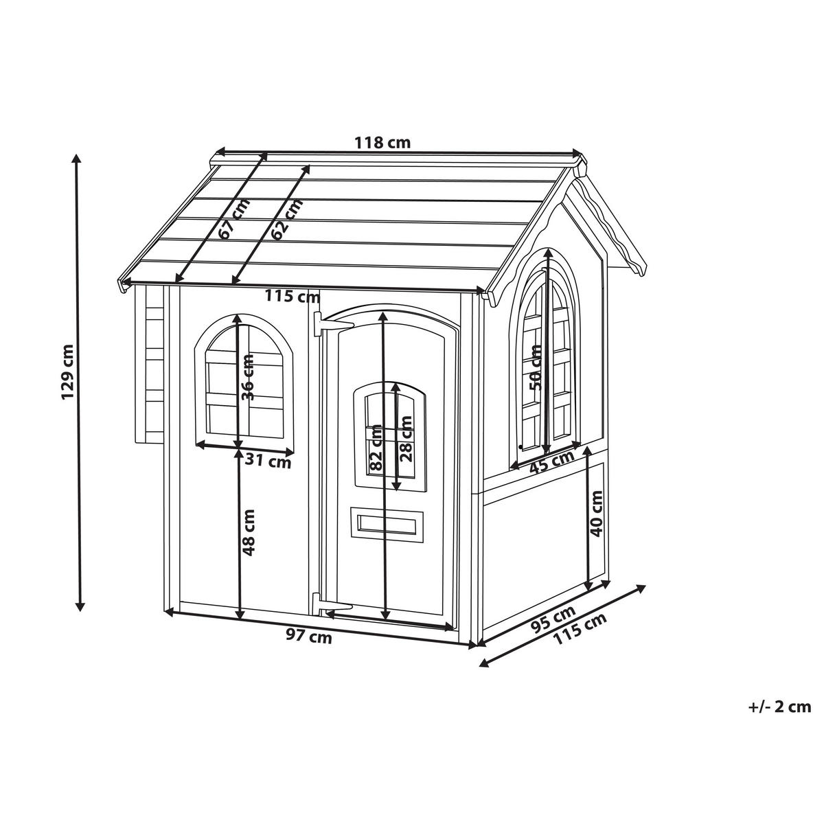 GARTENSPIELHAUS Blau Kokkoni - Blau/Weiß, Holz (118/129/115cm) - Beliani