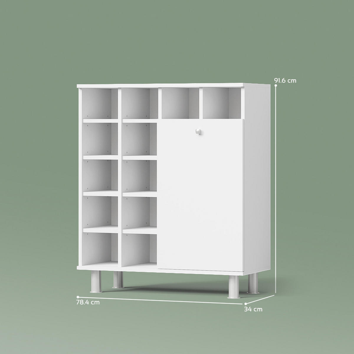 BADSCHRANK Fucino Weiß 78.4 x 91.6 cm - Weiß, Holzwerkstoff (78.4/91.6/34cm) - Livinity®