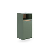 BADSCHRANK Viola Grün/Artisan 38 x 80 cm mit Wäschkorb - Eiche Artisan/Grün, Holzwerkstoff (38/80/33cm) - Vicco