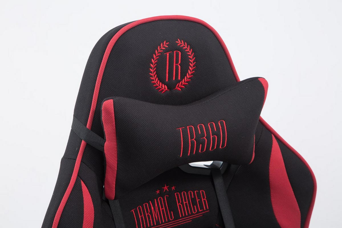 GAMINGSTUHL Limitless-2, Stoff mit Fußablage Schwarz/Rot - Rot, Textil/Metall (70/135/58cm) - TPFLiving