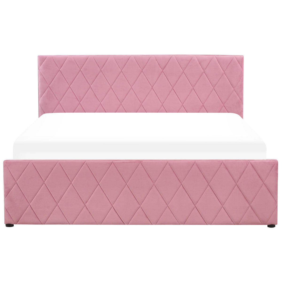 BETT mit Stauraum 160x200 cm Rosa Rochefort - Pink, Textil (160/200cm) - Beliani