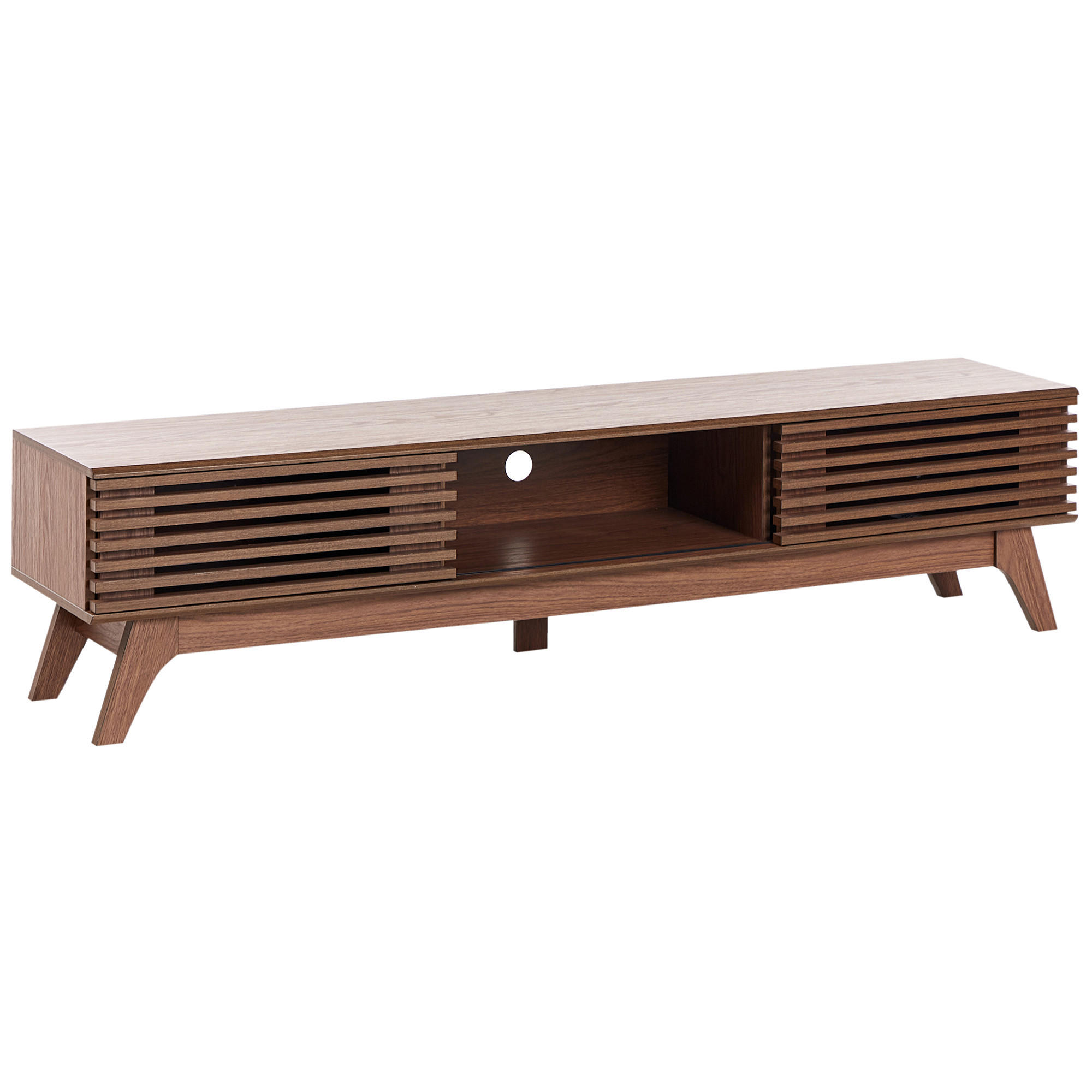 TV-MÖBEL Dunkelbraun Toledo - Braun, Holzwerkstoff (180/44/40cm) - Beliani