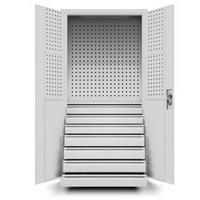 WERKZEUGSCHRANK mit Schubladen TOM 185x92x50cm Grau - Grau, Metall (92/185/50cm) - DELUKE