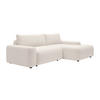 ECKSOFA mit Schlaffunktion - Ecke rechts - melierter Stoff - Cremefarben - DAVISO - Creme, Textil (264/162cm) - Vente-Unique