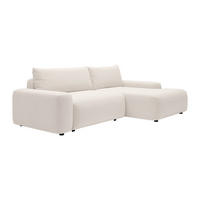 ECKSOFA mit Schlaffunktion - Ecke rechts - melierter Stoff - Cremefarben - DAVISO - Creme, Textil (264/162cm) - Vente-Unique