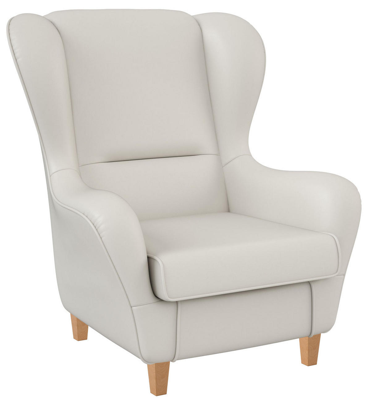 OHRENSESSEL Sofia, Relaxsessel mit Hocker Pandoria | Design Kunstleder Weiß | getestet nach Medizinproduktgesetz - Weiß Hochglanz, Leder (92/68/95cm) - Supellex