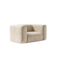 WOHNZIMMERSESSEL Aus Velvet-Stoff Bluvel, Creme, GRETA - Creme, Holz (137/70/89cm) - Kaiser Möbel