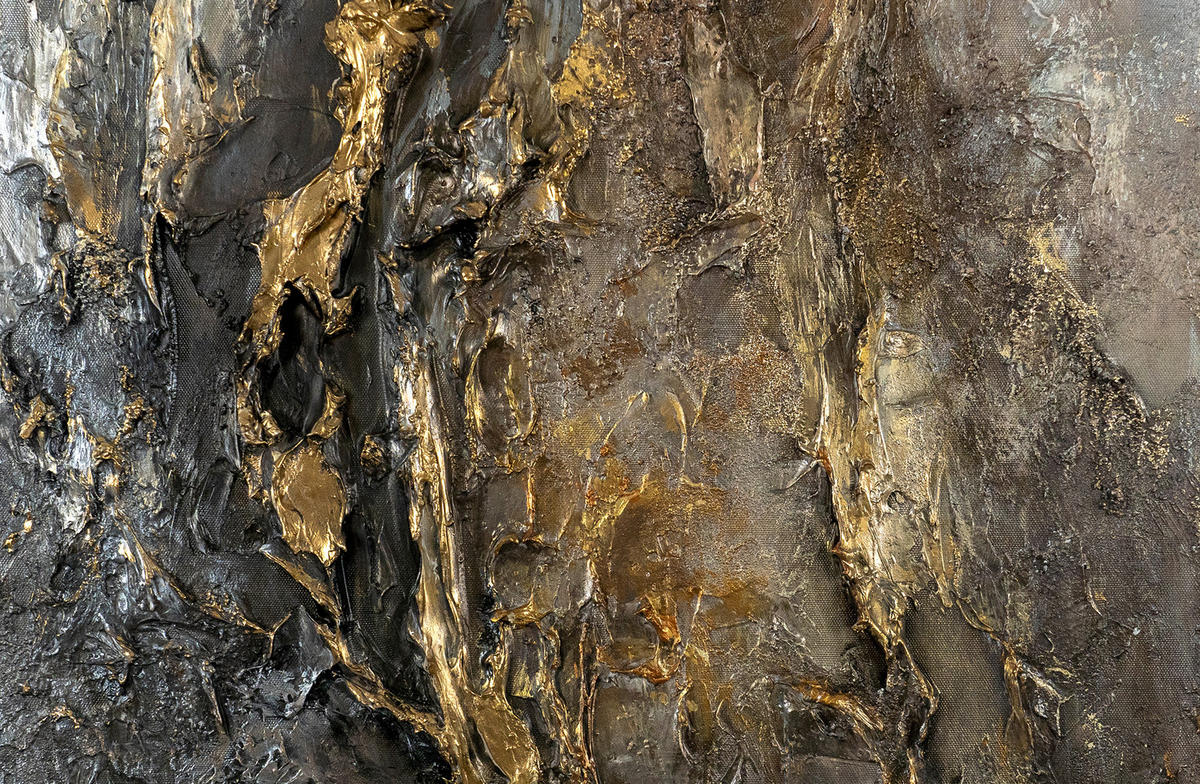 GEMÄLDE Universum II Schattenfugenrahmen Grau 140x100 cm - Grau, Holz (140/100cm) - YS-art gallery