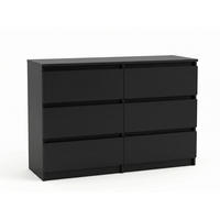 KOMMODE mit fünf Schubladen in Schwarz - Schwarz, Holzwerkstoff (120/77/40cm) - Home Collective