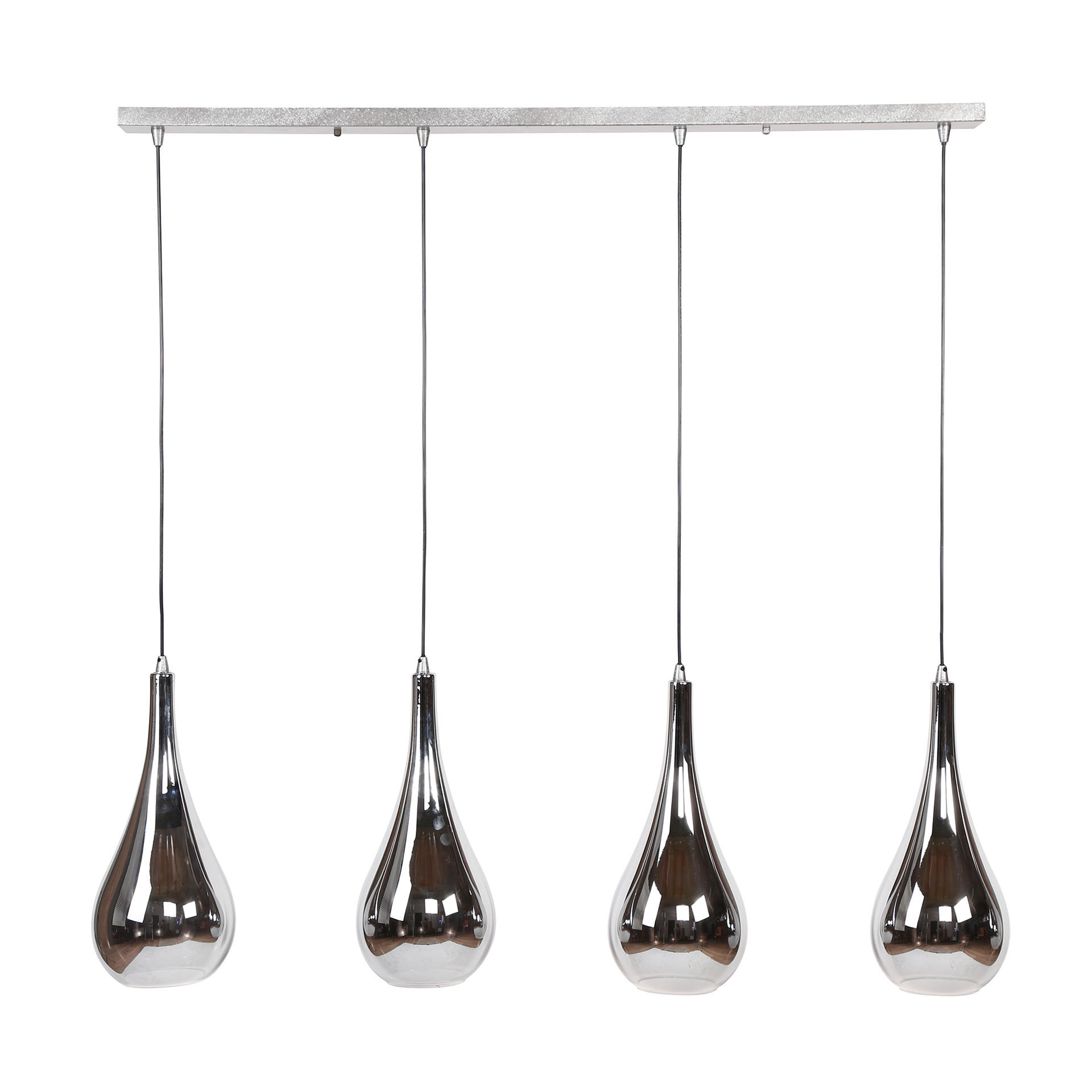 HÄNGELEUCHTE Drop Silber 130/20/ 150 cm - Silberfarben, Glas (130/20/150cm) - Hoyz Collection