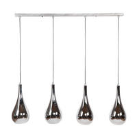 HÄNGELEUCHTE Drop Silber 130/20/ 150 cm - Silberfarben, Glas (130/20/150cm) - Hoyz Collection