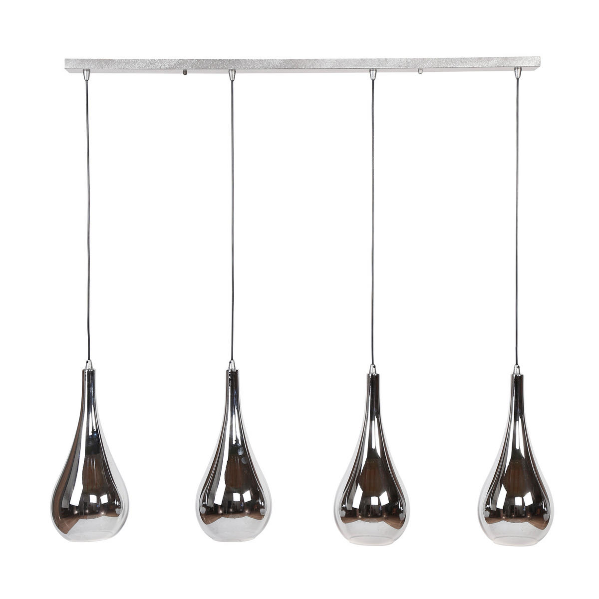 HÄNGELEUCHTE Drop Silber 130/20/ 150 cm - Silberfarben, Glas (130/20/150cm) - Hoyz Collection
