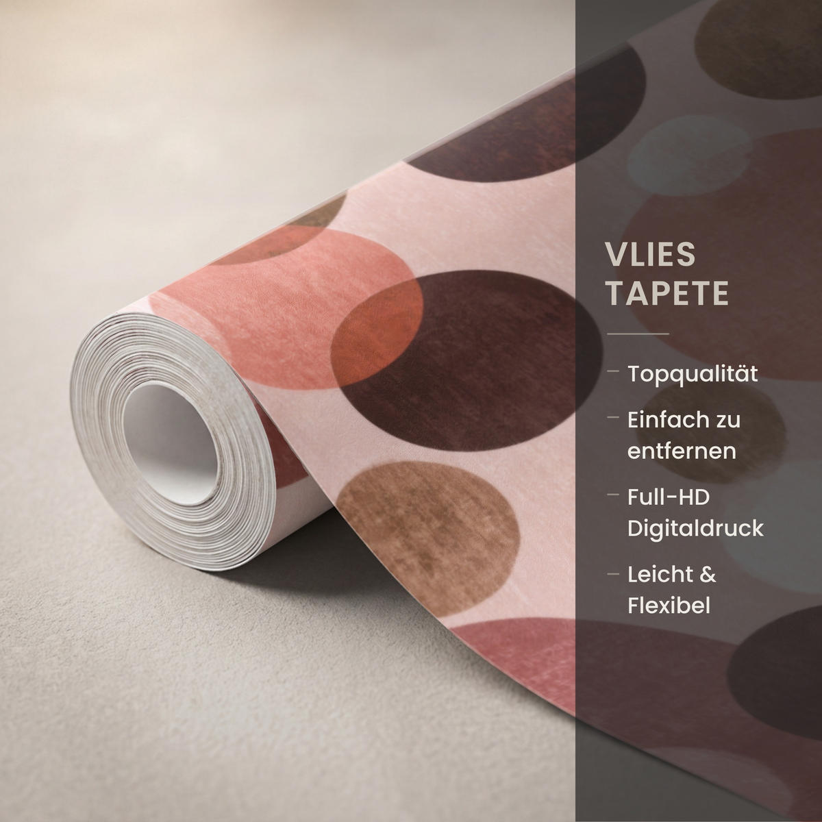 TAPETE - Kreise - Modern - Farbenfroh - 240x300 cm - Multicolor, Papier (240/300cm) - OnlyWow
