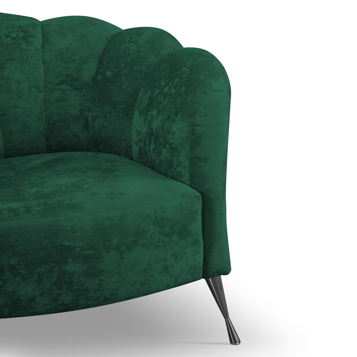 POLSTERSESSEL Adria mit Metallfüßen - Dunkelgrün/Schwarz, Holzwerkstoff/Textil (87/78/83cm) - Ravio