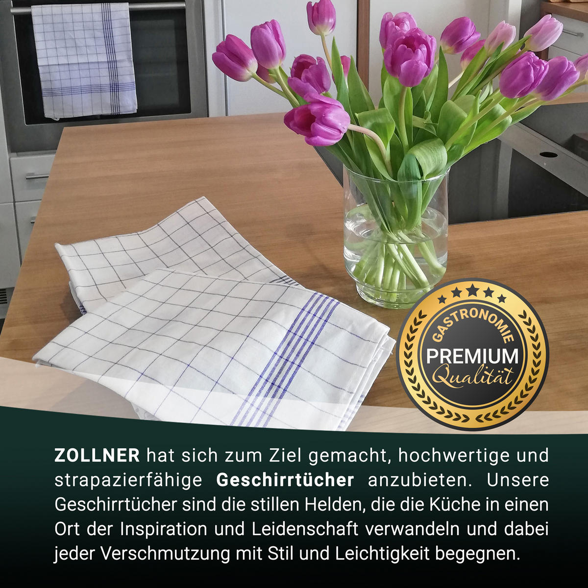 GESCHIRRTÜCHER, 12er-Set, 50x70 cm, 50% Baumwolle, 50% Leinen, Blau - Blau, Textil (50/70cm) - Zollner