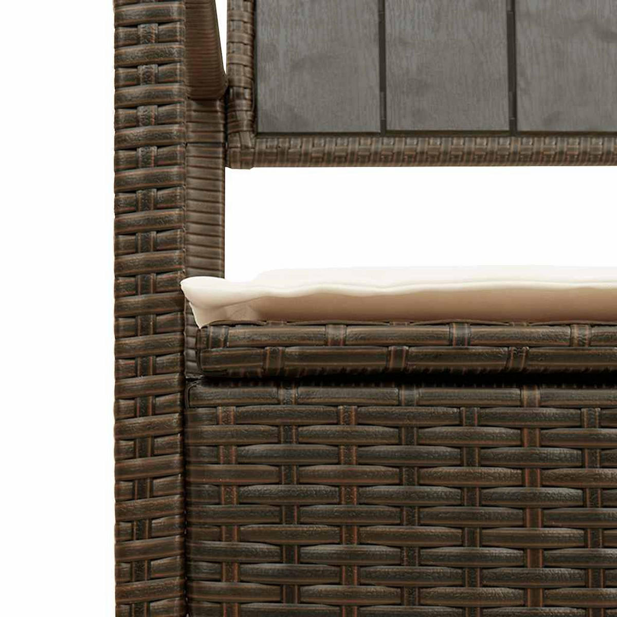 GARTENBANK Mit Stauraum Und Kissen Braun Poly Rattan - Braun, Kunststoff (54/74/111.5cm) - vidaXL