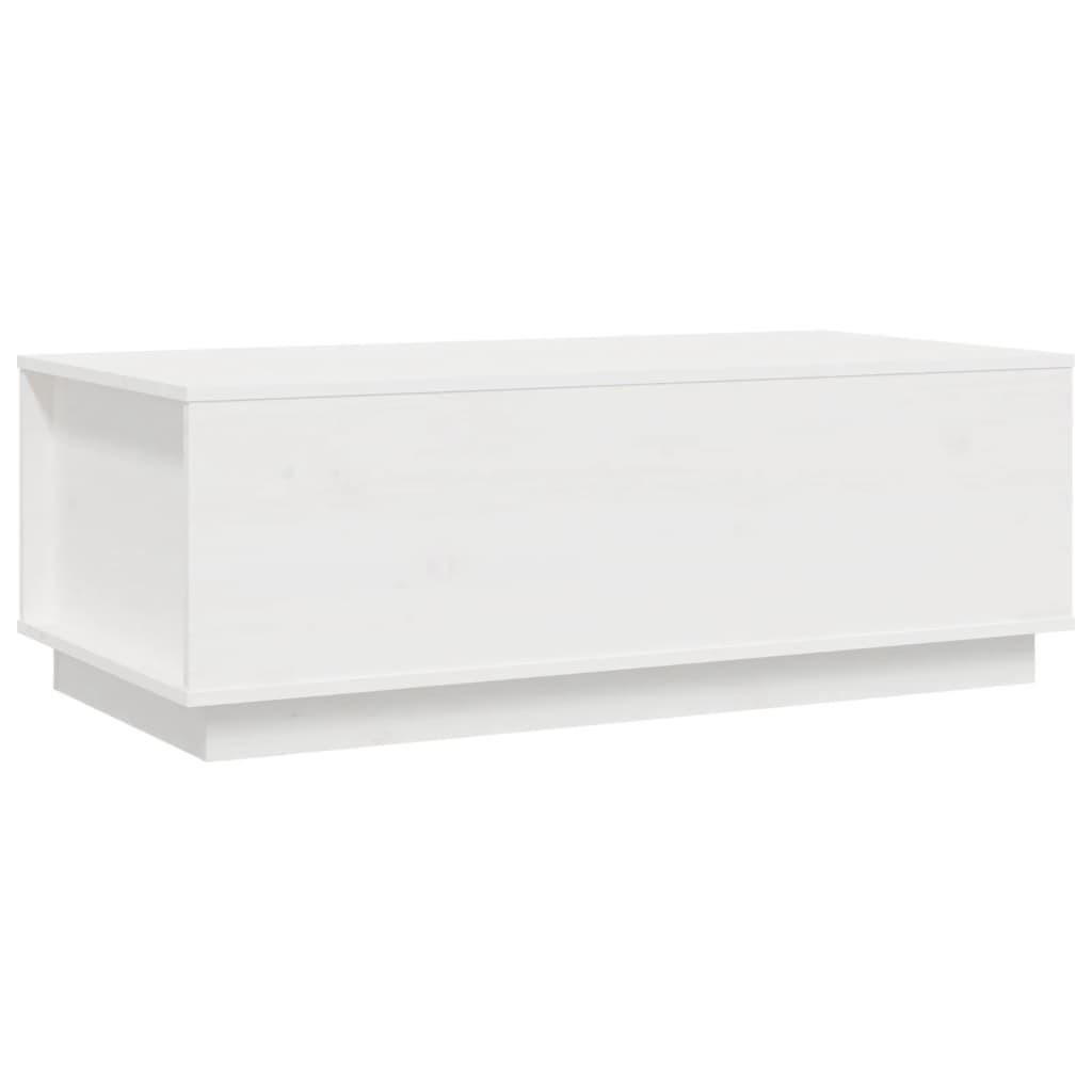 COUCHTISCH Weiß 100x50x35 cm Massivholz Kiefer - Weiß, Holz (100/50/35cm) - furnicato