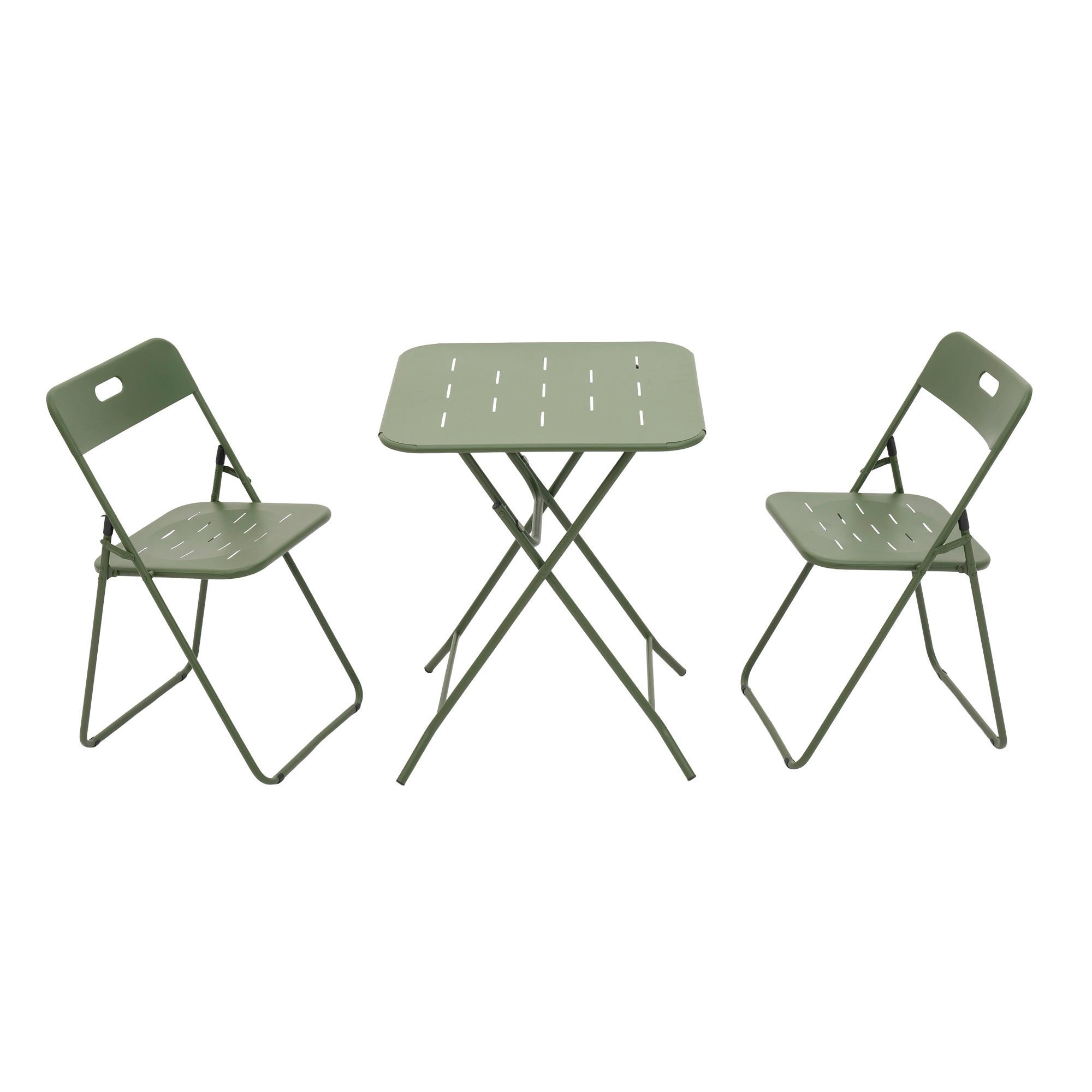 BALKONSET BISTRO SET,klappbar,Metall,für 2 Personen,Grün - Grün, Metall - LVHOM
