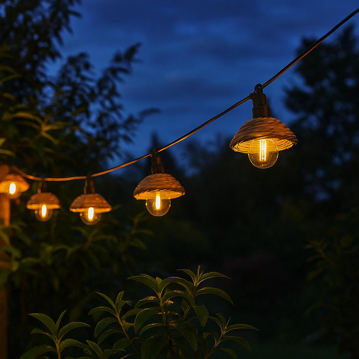 COTTAGE 10 LED 5,7 m Lichterkette aus Polyrattan - Beige, Kunststoff (600cm) - Lumisky