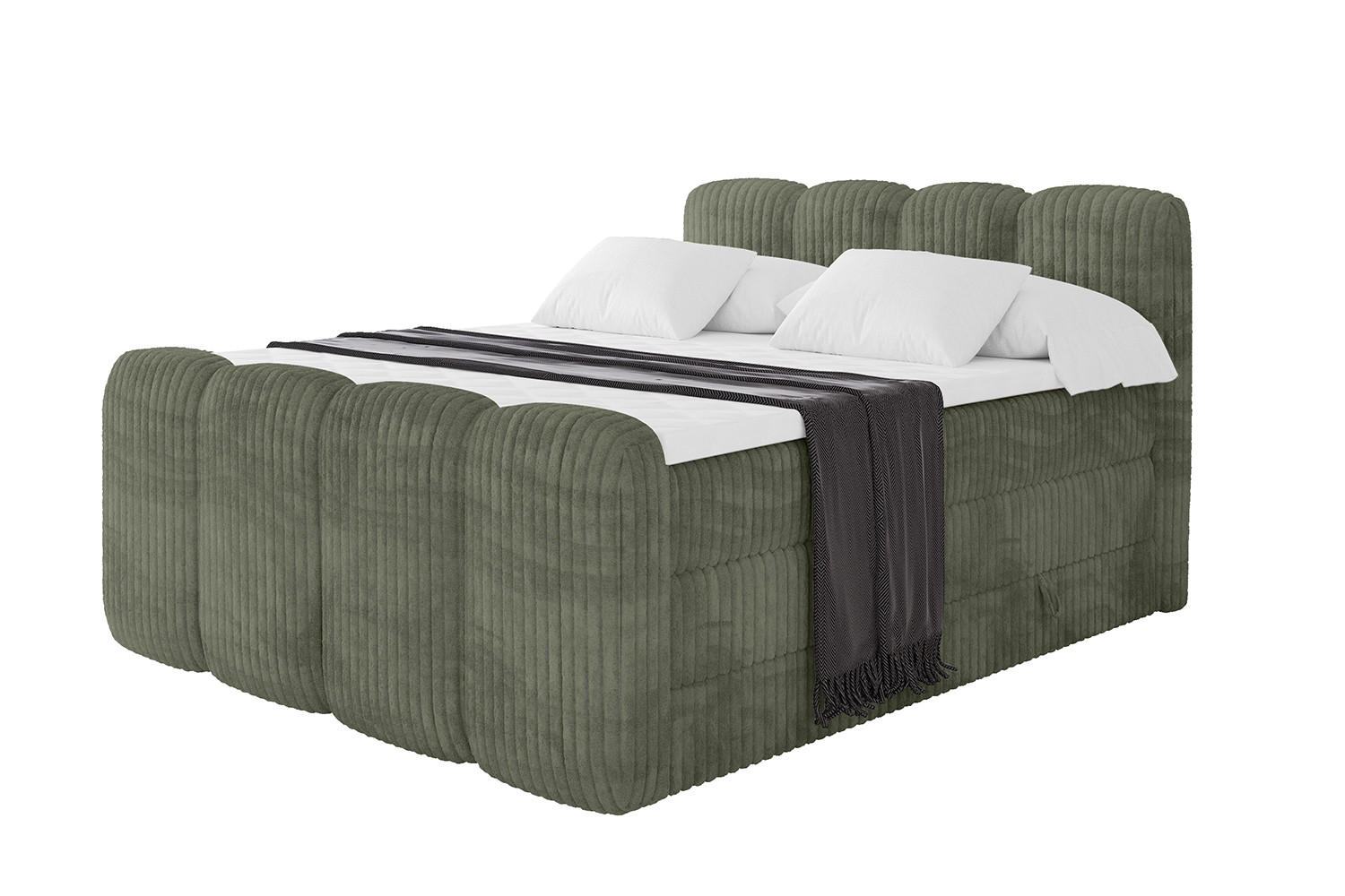 BOXBETT mit Matratze H3|H4 und Lattenrost - NINA-Z KING - 180x200 cm - Olive - Olivgrün, Holzwerkstoff (180/200cm)