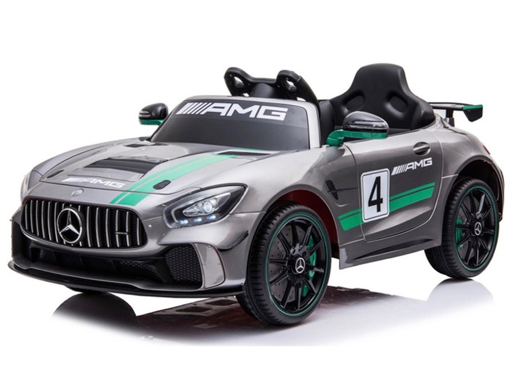 KINDER ELEKTROAUTO Mercedes GT 4 grau - Grau, Kunststoff (116/58/46cm) - TPFLiving