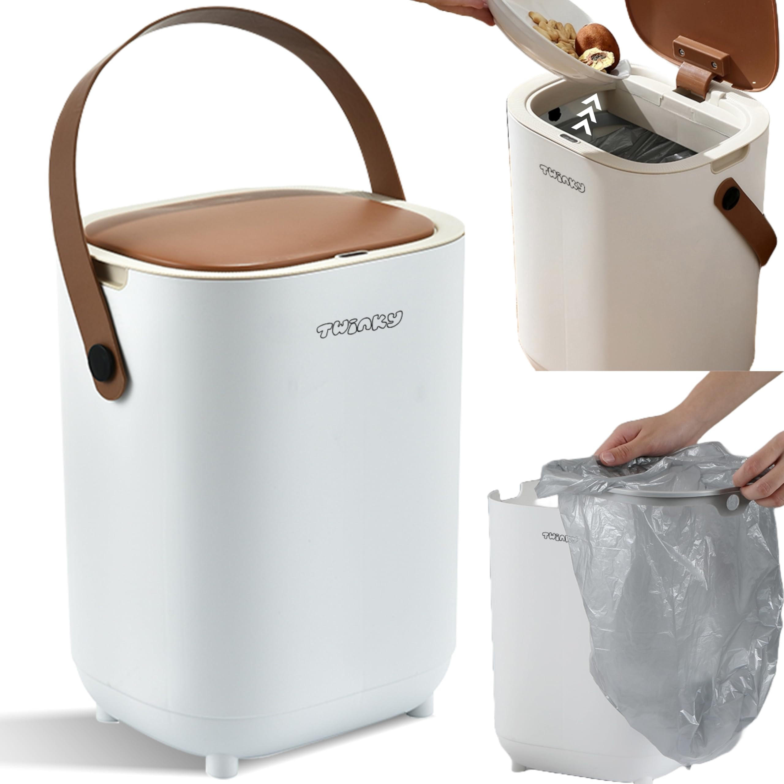 WINDELEIMER Geruchsdicht ohne Kassette Weiß und Braun - Weiß/Braun, Kunststoff (24/41/20cm) - Twinky