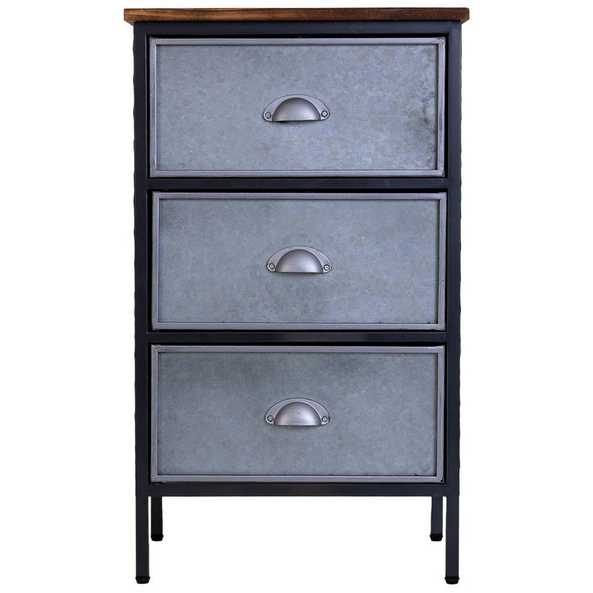 NACHTTISCH, 42x28x71cm - Schwarz, Metall (42/70/28cm) - Wanderlust