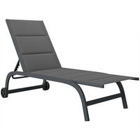 SONNENLIEGE Aluminium Dunkelgrau - Dunkelgrau, Textil/Metall (62/94/165cm) - Outsunny