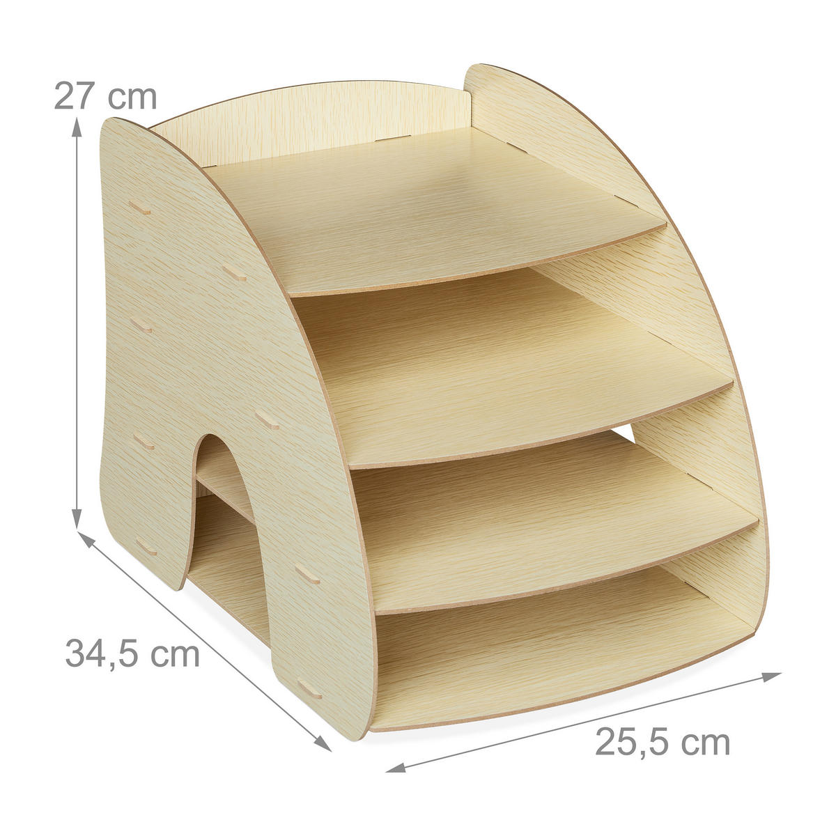 ULOŽENIE dokumentov - svetlohnedá, kompozitné drevo (25.5/27/34.5cm) - Relaxdays
