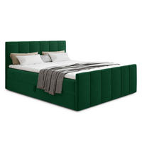 BOXBETT Star Lux - 180x200 - grün (Kronos 19, Velvet) - Schwarz/Grün, Holz/Holzwerkstoff (180/200cm) - Sofnet