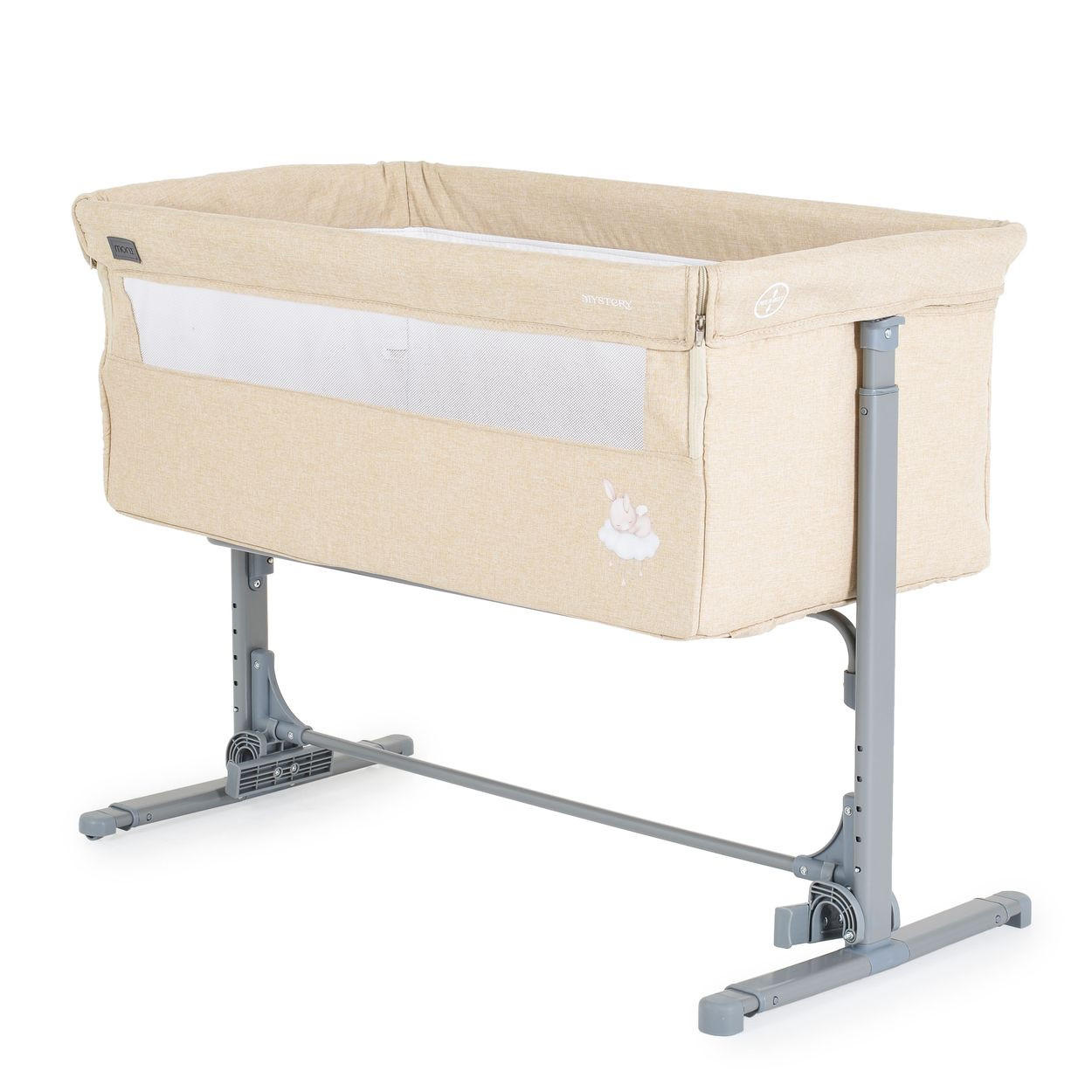BEISTELLBETT Mystery beige 85 x 47 cm, Schaukelfunktion, 5-fach verstellbar, Anti-Reflux - Beige, Metall (47/85cm) - Moni