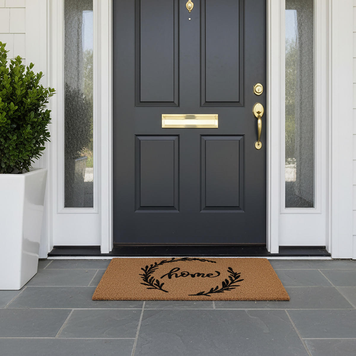 FUSSMATTE - Hellbraun, Kunststoff/Textil (60/40cm) - Relaxdays