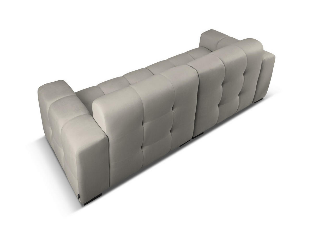 SOFA Kendal aus Samt dunkelgrau 4 Sitzplätze - Dunkelgrau, Textil (255/79/103cm) - Micadoni