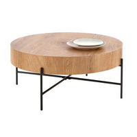 COUCHTISCH Brooklyn Eiche Natur / schwarz 80 / 80 / 37cm - Eichefarben/Schwarz, Holz/Holzwerkstoff (80/80/37cm) - Feldmann-Wohnen