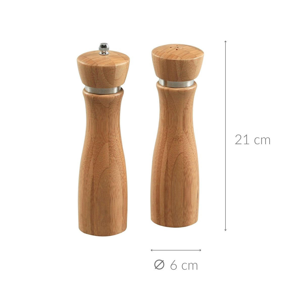 PFEFFERMÜHLE 2er Set Fsc 6/6/21,5 cm - Braun, Naturmaterialen (6/21.5/6cm) - Kesper