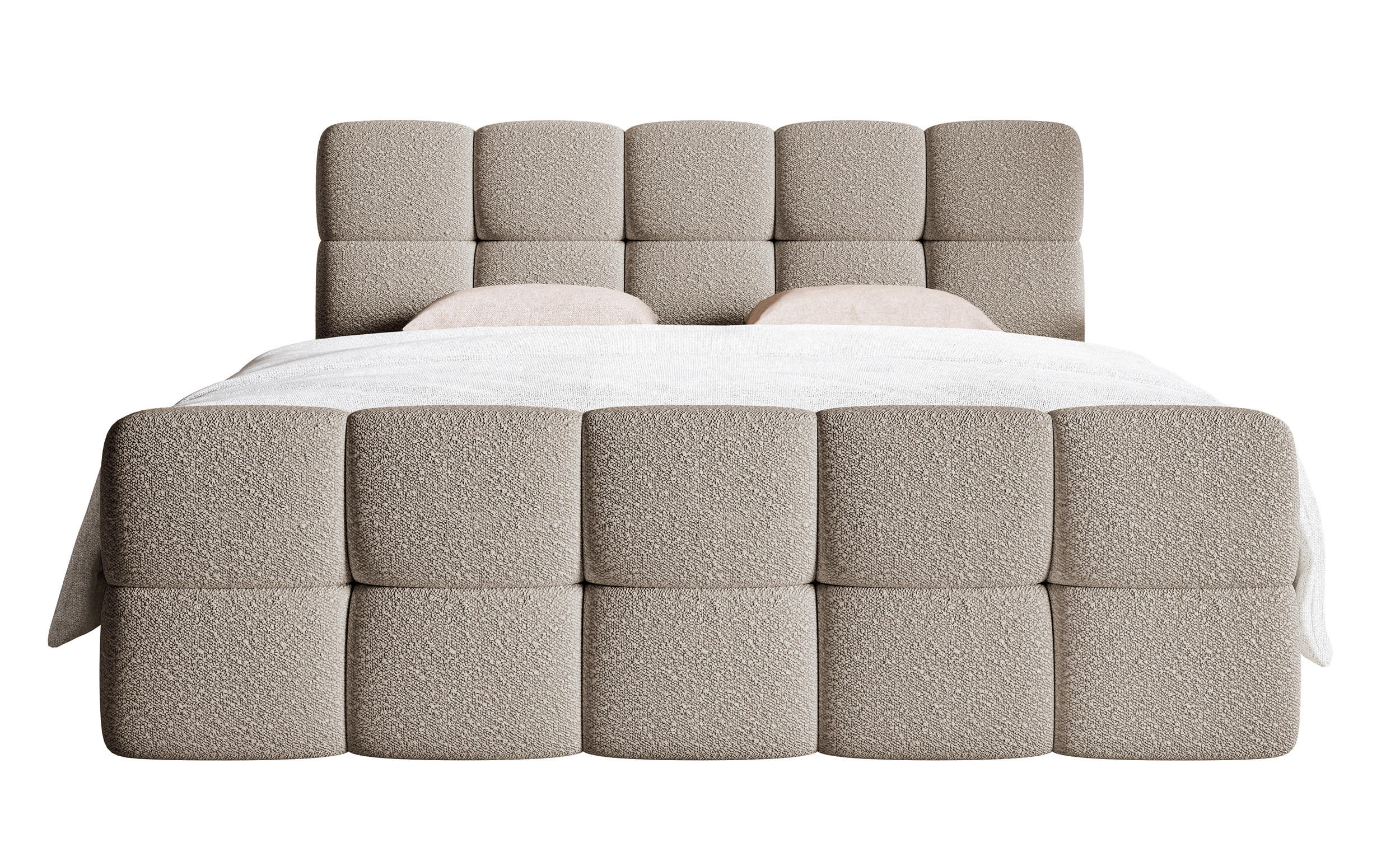 BOXBETT Cloudy Grau-Beige Boucle-Bezug 180/200 cm - Greige, Textil (180/200cm) - Selsey