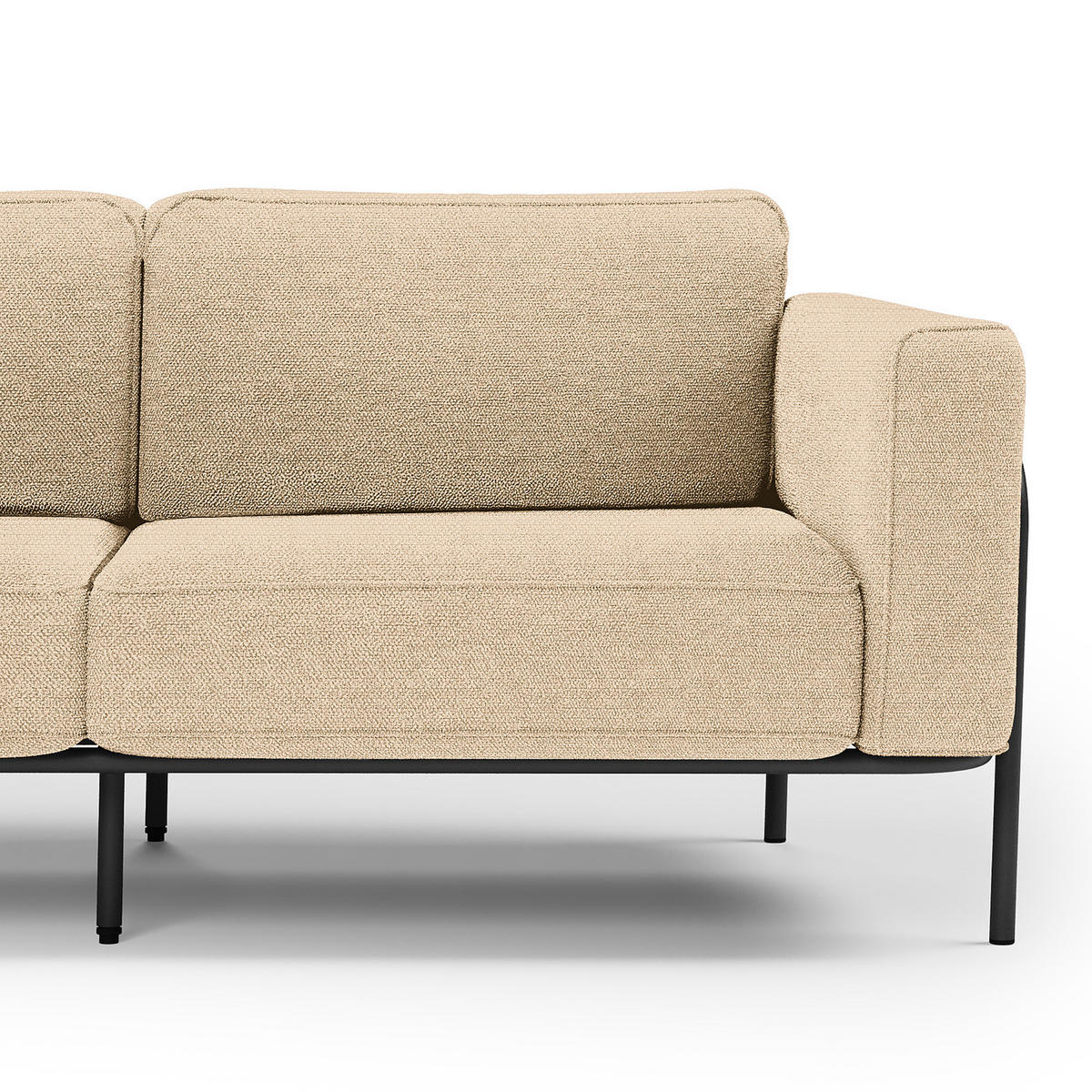 OUTDOOR-ECKSOFA - Beige, Textil/Metall (247/76/247cm) - home24