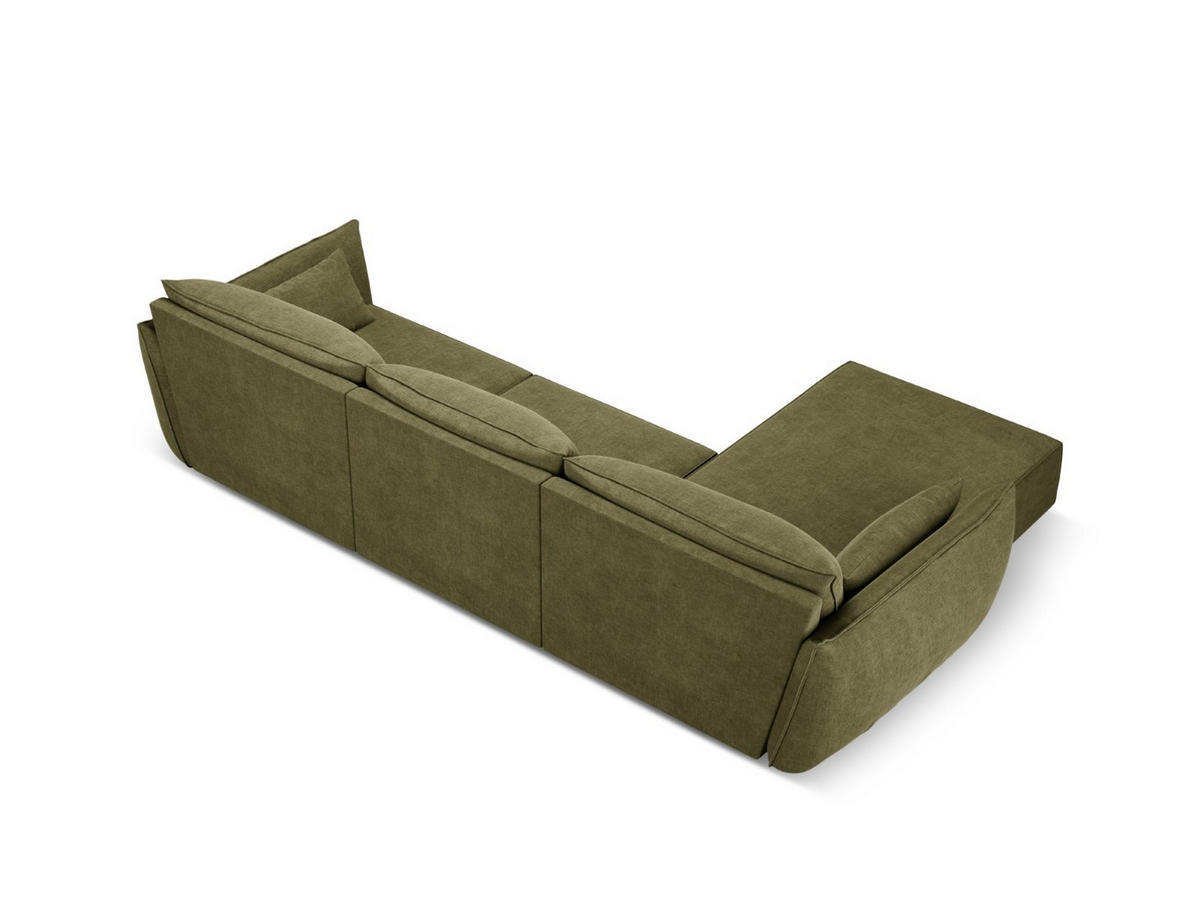 ECKSOFA links Kaelle aus Chenille-Stoff grün 4 Sitzplätze - Grün, Textil (171/308cm) - Micadoni