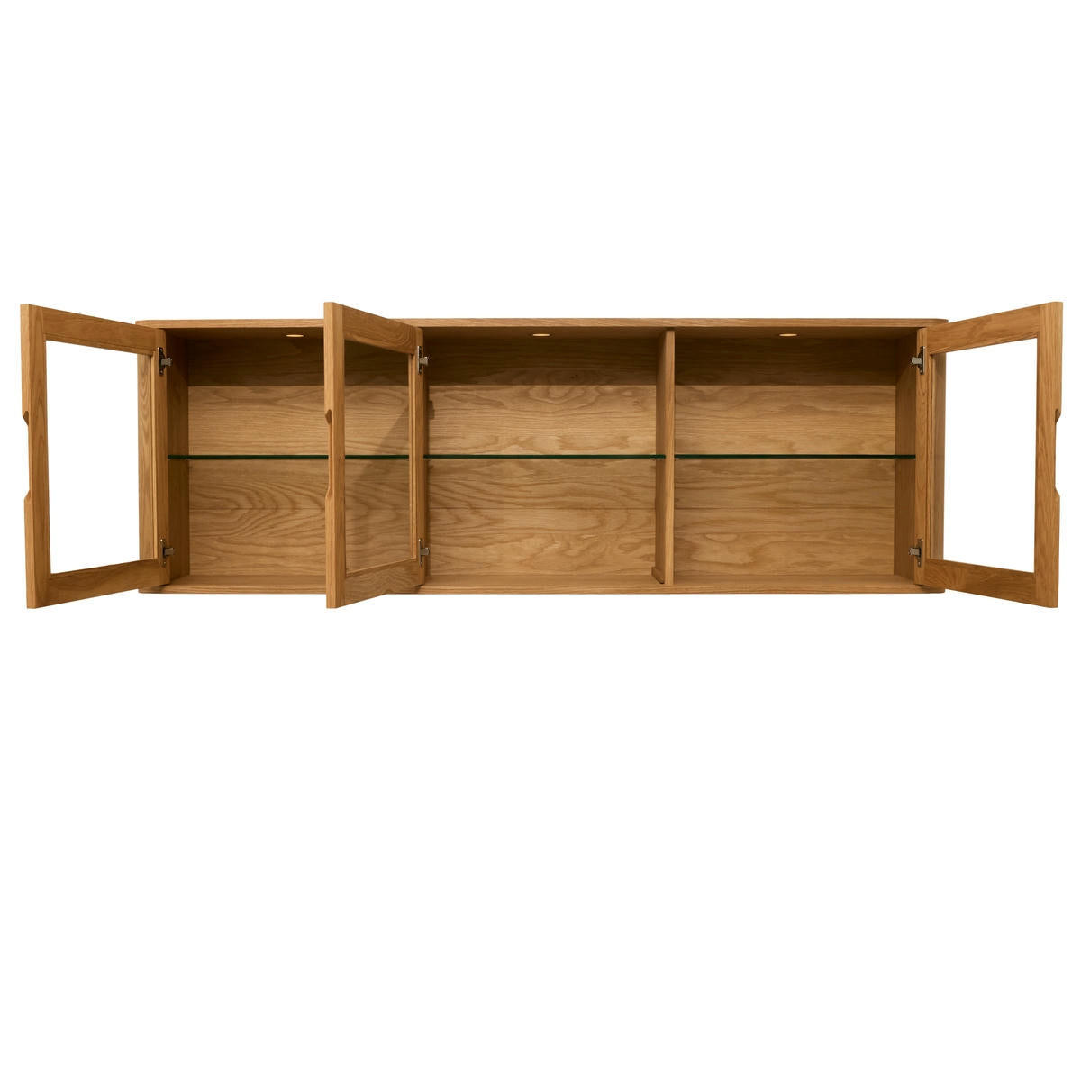 VITRINE Eiche massiv - Eichefarben/Braun, Holz/Holzwerkstoff (180/60/34cm) - Furnhouse