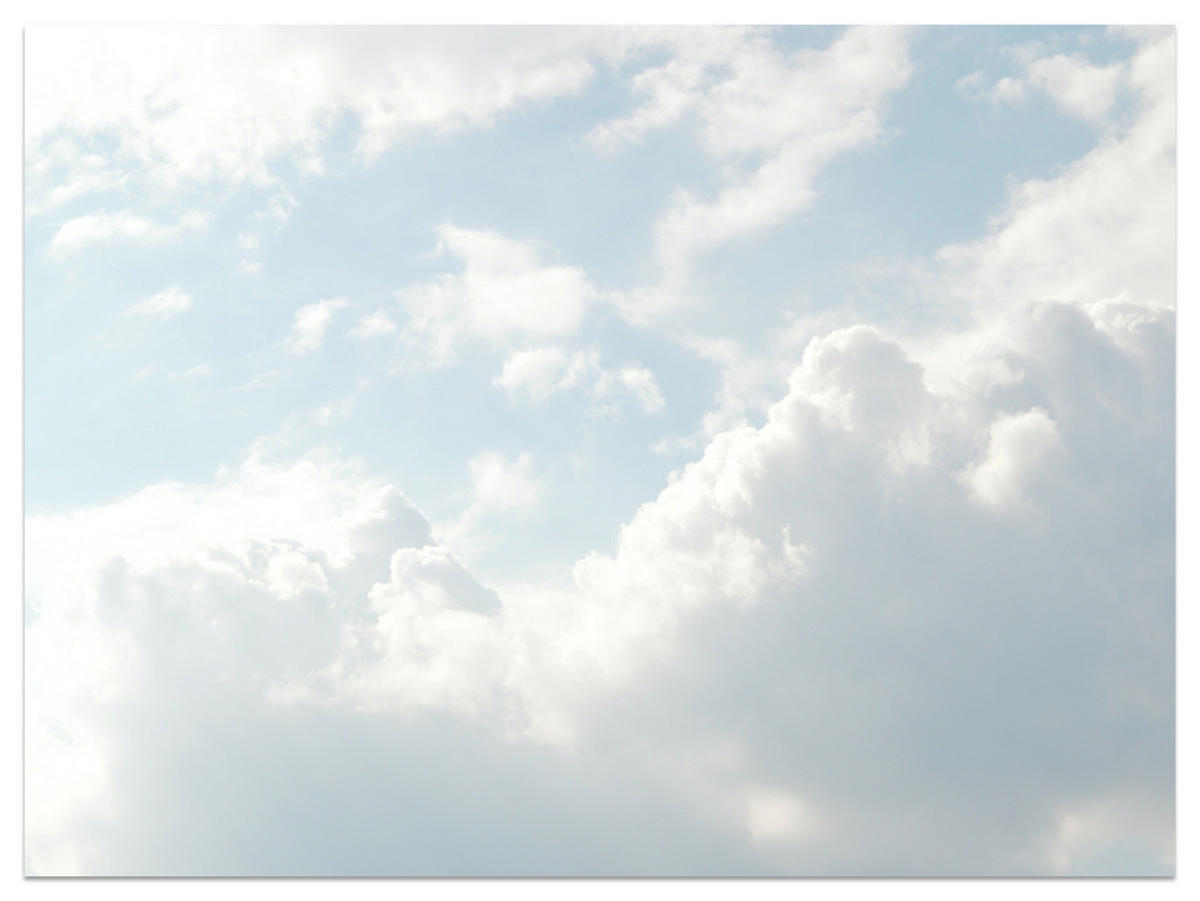 FOTOTAPETE für Schlafzimmer Dichte Weiße Wolken Himmel 150x105 - Blau/Weiß, Papier (150/105cm) - Muralo