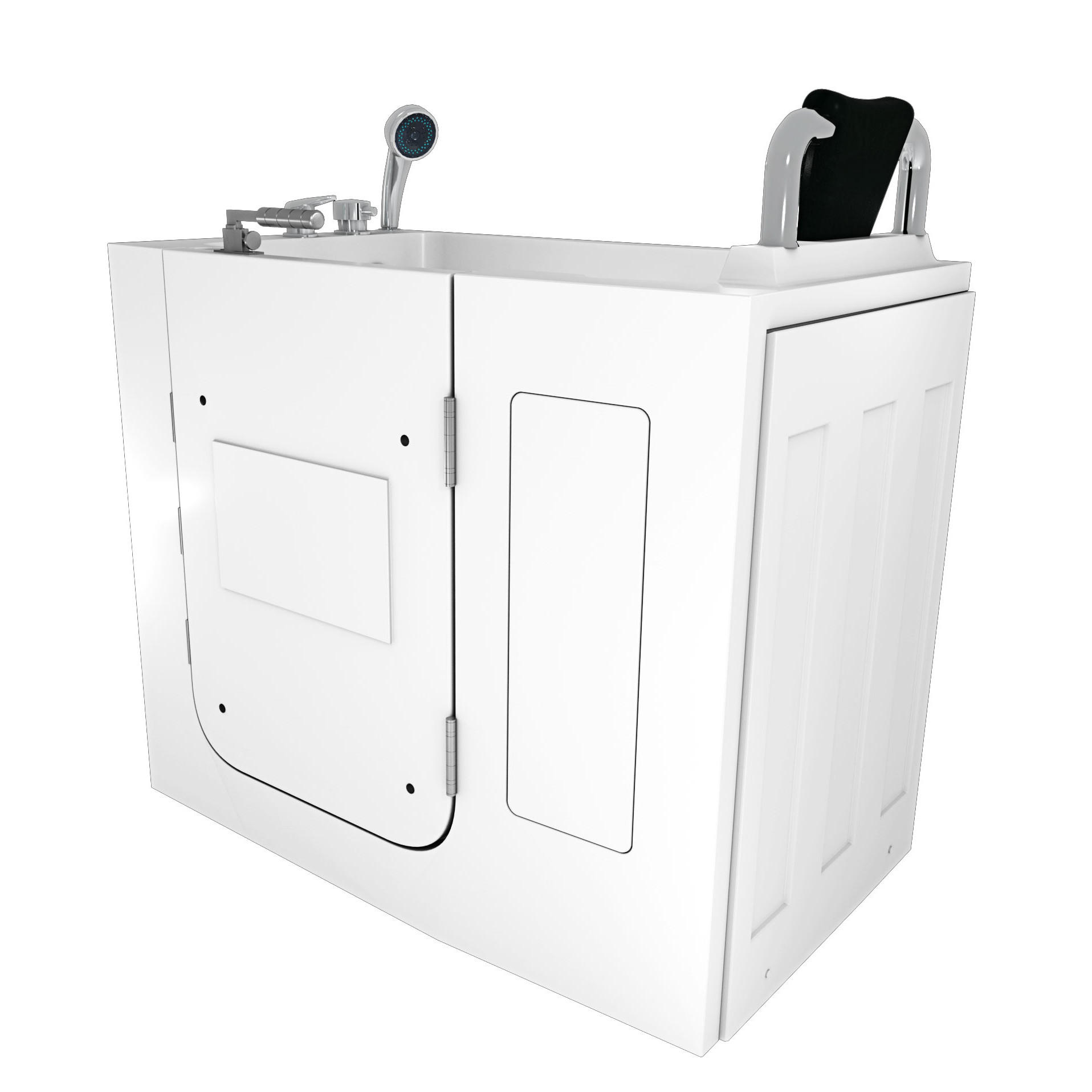 SENIOREN Sitzwanne mit Tür S08-A-R - Weiß, Glas/Kunststoff (110/114/68cm) - AcquaVapore by Sandra Jentho