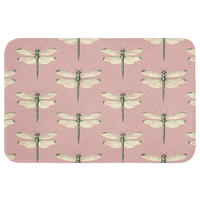 KÚPEĽŇOVÁ PREDLOŽKA Zvončeky - vzor - ružová 60x40 cm - ružová, textil/plast (60/40cm) - OnlyWow