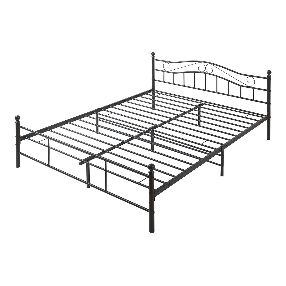 METALLBETT Florenz - Schwarz, Metall (160/200cm) - [en.casa]