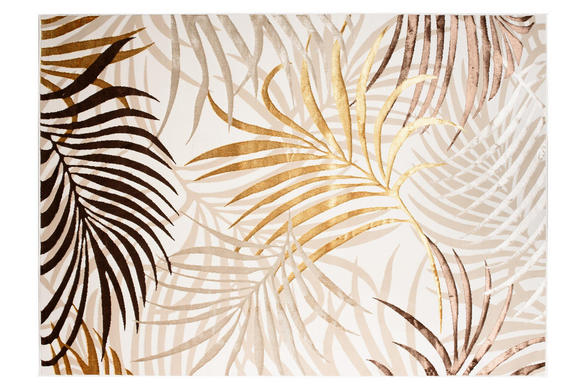 TEPPICH GOLDEN Creme Braun 140/200 cm - Multicolor, Kunststoff (140/200cm) - Tapiso