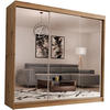 SCHWEBETÜRENSCHRANK Debra 240/216/61 eiche Artisan mit Spiegel und Schubladen - Eiche Artisan, Holzwerkstoff (240/216/61cm) - Beautysofa