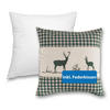 DEKOKISSEN Hirsch grün 40/40 cm Landhaus-Stil mit Reißverschluss inkl. 100% Federkissen - Grün, Textil (40/40cm) - wometo
